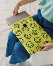 Load image into Gallery viewer, Puffy Laptop Sleeve / Yellow Happy 13"/14" (Small)