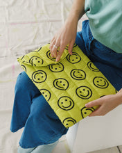 Load image into Gallery viewer, Puffy Laptop Sleeve / Yellow Happy 13"/14" (Small)