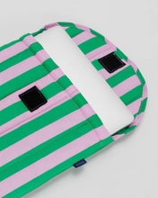 Load image into Gallery viewer, Puffy Laptop Sleeve / Pink Green Awning Stripe 13"/14" (Small)