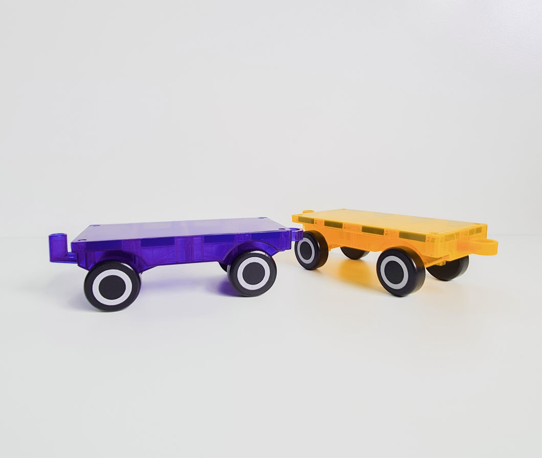 MAGBLOX® Twin Car Pack with Wooden Wheels