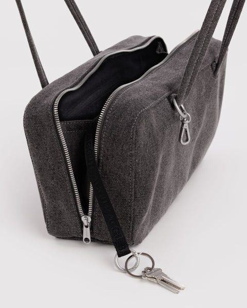 NEW HOT ITEM! Denim Bowler Bag - Washed Black Denim