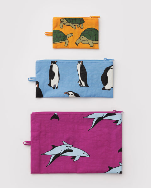 NEW! Flat Pouch Set / Vacation Animals