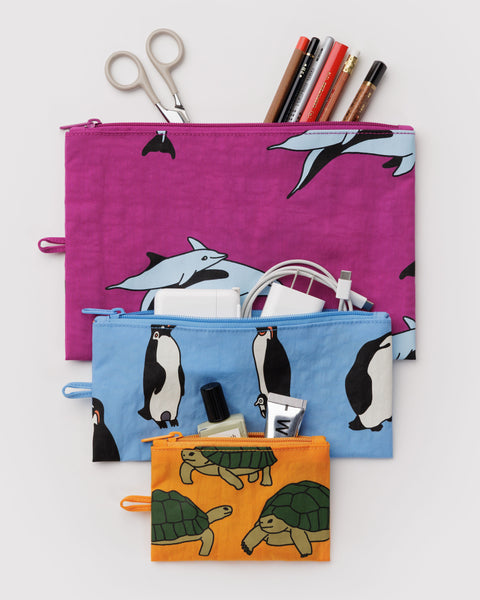 NEW! Flat Pouch Set / Vacation Animals