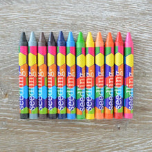 Load image into Gallery viewer, Love to colours! 12 Jumbo Sized Crayons with Natural Beeswax
