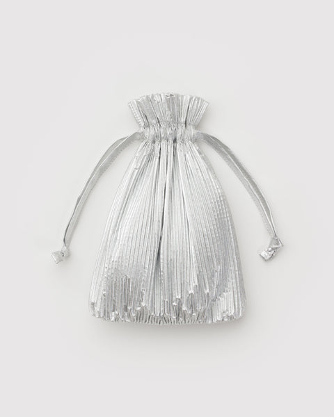 NEW! Pleated Baggu / Chrome Metallic