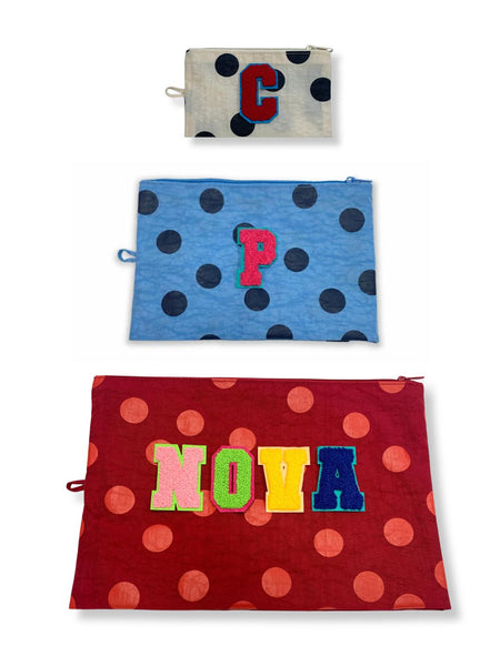 Personalised your Flat Pouch Set / Polka Dot Mix