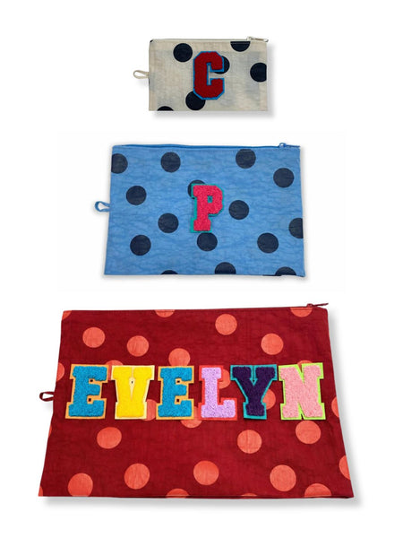 Personalised your Go Pouch Set / Polka Dot Mix
