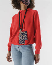 Load image into Gallery viewer, Lanyard Pouch Set Baggu / Indigo Trippy Checker
