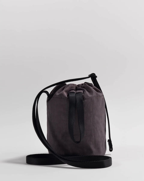 Mini Nylon Bucket Bag / Raisin